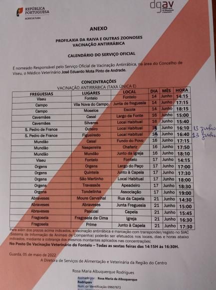Nova data para Vacina&ccedil;&atilde;o Antirr&aacute;bica - 13 de Junho